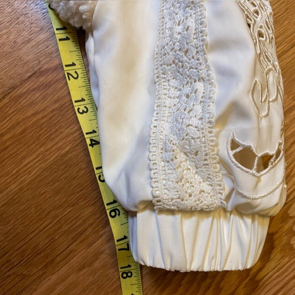 Mindy Maes Market Lace Detail Fleece Womens Small Ivory 1/4 Zip Pullover Sherpa - Picture 9 of 10